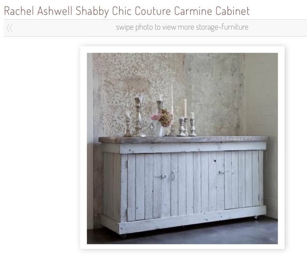 Rachel Ashwell Shabby Chic Couture 70" Carmine w/ wheels Console $6000.00